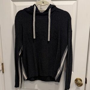 Krimson Klover Grey Racer-Stripe Apres Hooded Sweater
